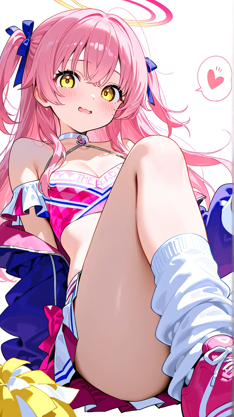 (perfect body),highest quality,16k,(nsfw)、anime screen capture、((blush)),(short hair), (((orange eyes))),thick tight,((((pink hair)))),Sweat,wet、I was surprised,((())),(((View from the front)))),Poolside,((((wavy hair)))),Ahoge,Barrette,(((Light blue striped bikini))),(white knee socks),(white gloves),((Panty shot))、big ass,flat chest、swollen nipples、blush、Are crying、squatting down,one eye closed、legs spread、looking at the viewer,(((he is short))),((:o)),(((headset on head))),(surprise),(from below),((Idol)),((1 girl)),(((pink bow tie)))、(both armpits)、hands behind head