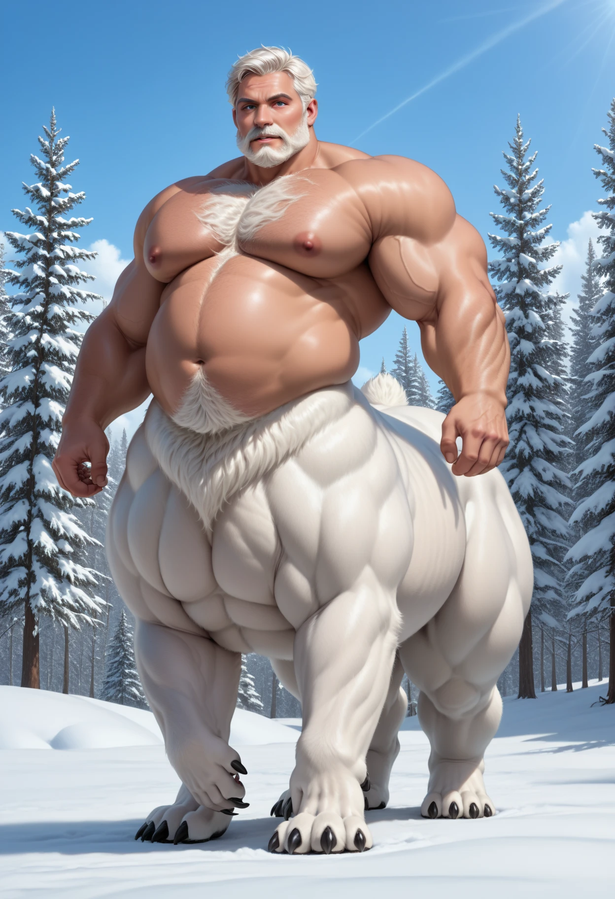 Two chubby centaur, ramdom any place, big hooves, bright white fur, white hair centaur, anatomically correct centaur, docked tail, human face, human nose, human eyes, wide equine hips, thick thighs, male, raised tail, anatomically holding the tail, epic skin, epic fur, hyperrealistic, hyperrealistic skin human, hyperrealistic skin, hyperrealistic human nose, hyperrealistic human body human, hair hyperrealistic, hyperrealistic face, (((erection penis))) cock cum,