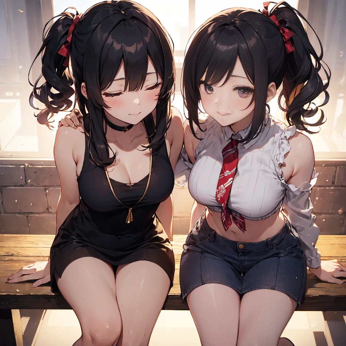 (8k ,Ultra Detailed,The best masterpiece,nature,Perfect work of art,Perfect female body),Two Women,Sister and younger sister, sisters,Rainbow hair,Perfect face,(huge ),Neighbor's Wife,woman hairstyle,elegant wife,Exquisite and inspiring ,20 years old,White skin,Messy hair,Perfect sexy body,Tone,flirtatious,Very large ,Yao Liu,Big butt very detailed,young beautiful teacher,teacher,wear glasses,Dance in a nightclub,Detail background,necklace,Perfect eyes,,T-shaped small size,huge big