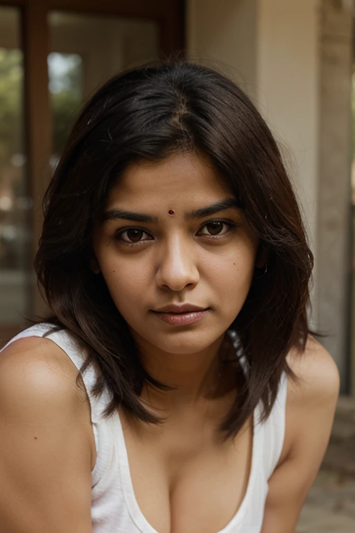 20 years old extremely beautiful brown Tamil girl (white shirt blue jeans), (bangles earrings necklace wrist watch), enjoying in the rain, drenched in rain, facing viewers facing camera, eyes symmetry, face symmetry, (best quality, ultra-detailed:1.6), colorful scene, bright,full body showing