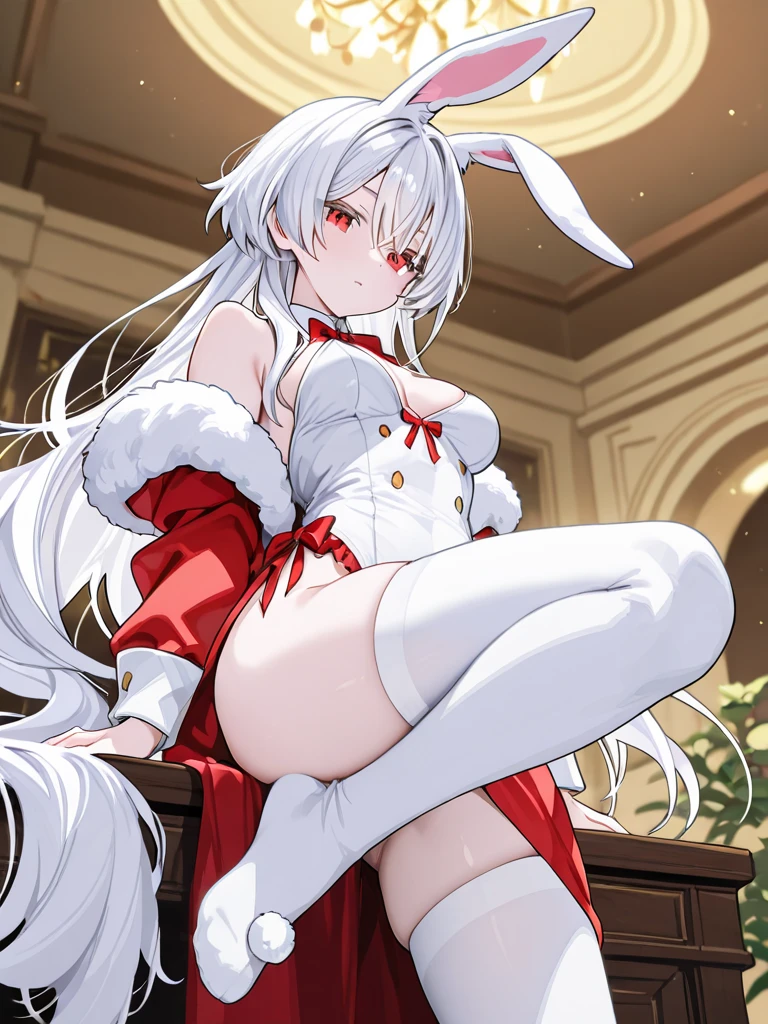 Emilia re:zero, purple eyes, Emilia, crown braid, x hair ornament, flower hair ornament, white hair, long hair, medium breasts, there is a cartoon picture of a woman in lingerie, commission for high res, fullbody commission for, oc commission, loish and wlop, wlop rossdraws, lola bunny fanart, wlop and rossdraws, commission for, cushart krenz key art feminine, commission, at pixiv, pov furry art, :: rossdraws