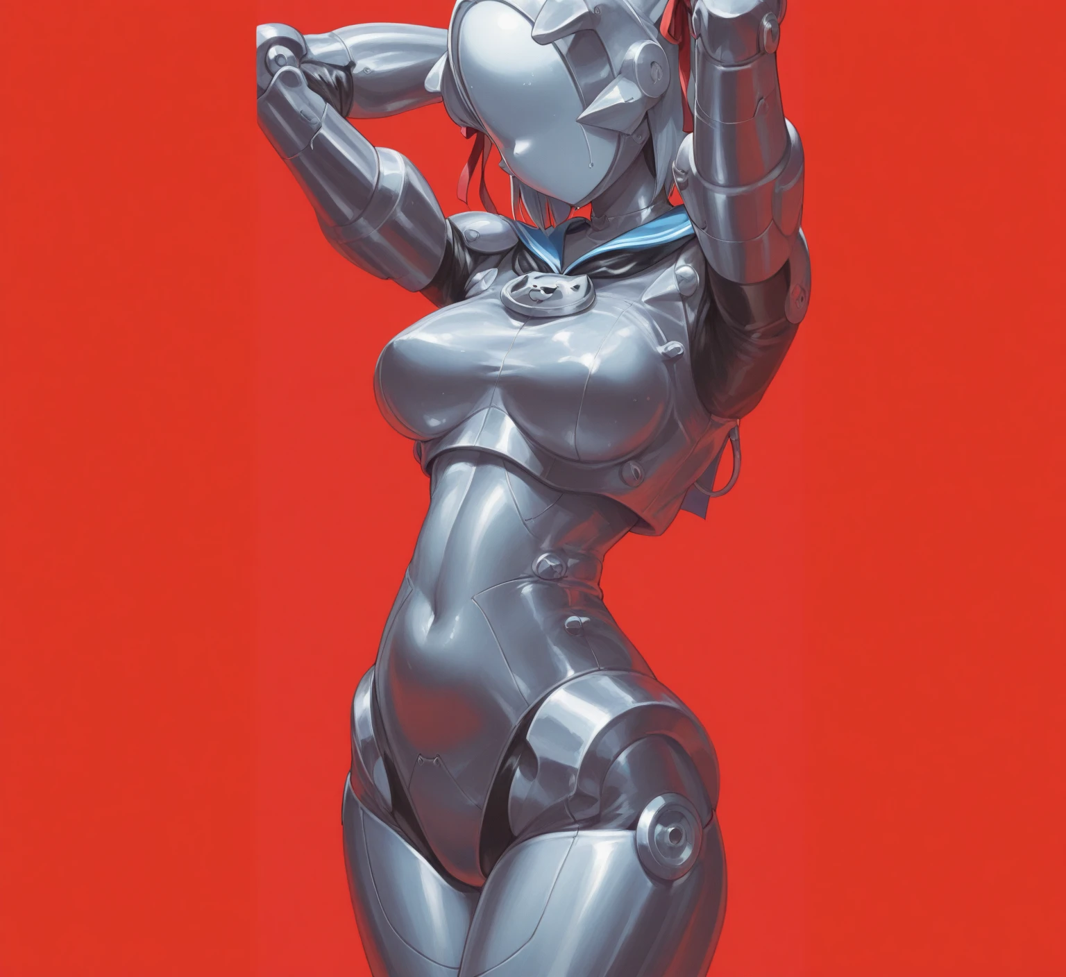 (best quality, masterpiece:1.2), illustration by hajime sorayama, perfect body, hyperfeminine curves