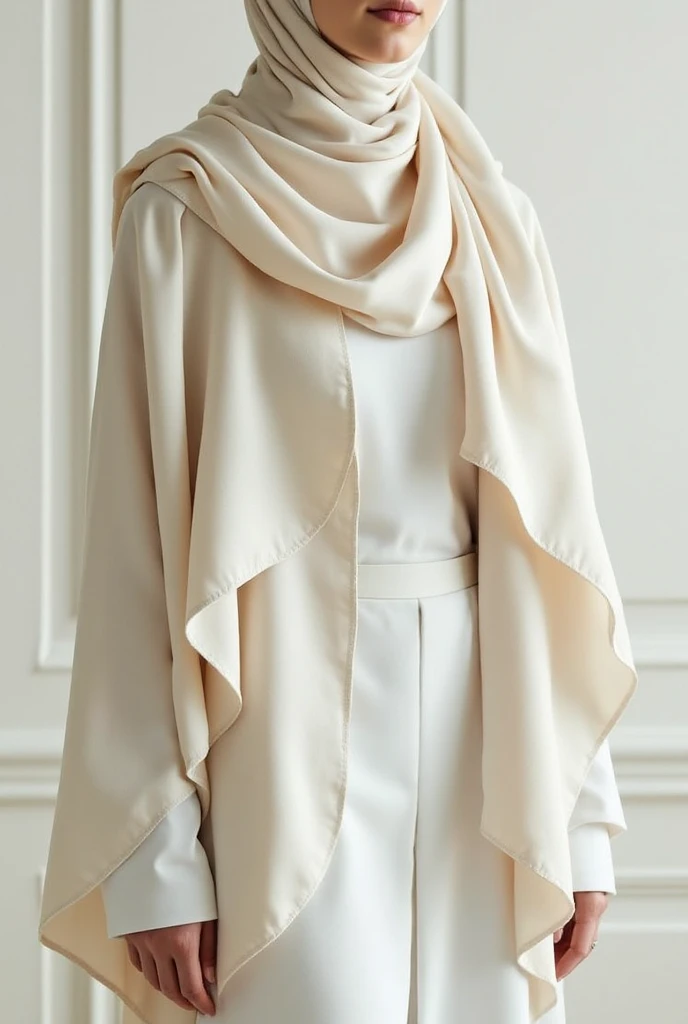 20 years Old, Long hijab Korean mature woman, Big : 66.9, long white patern gamis, big breast: 1.9, at doctor office, Dim light, at photo studio