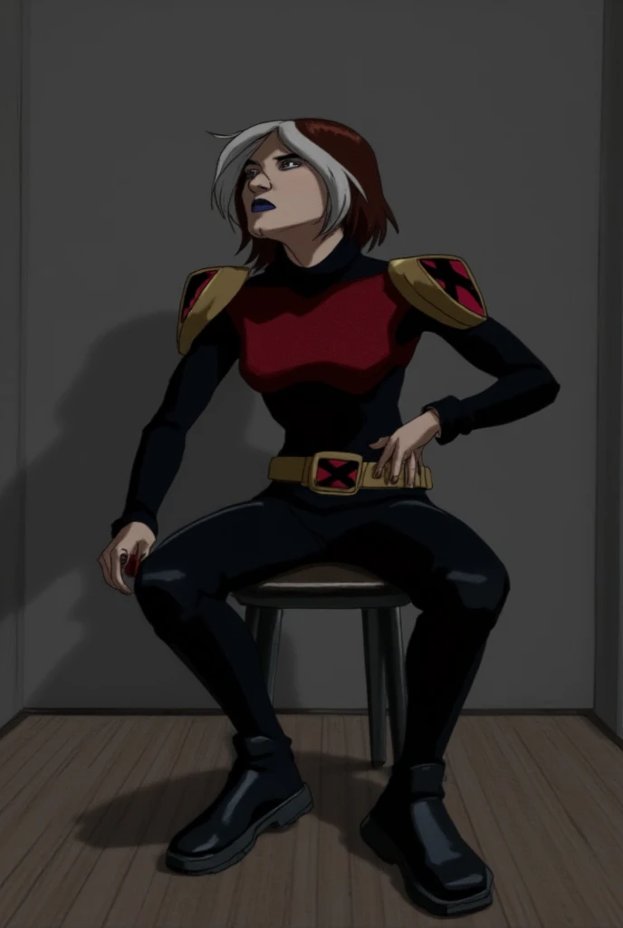 Flat color, solo, full body, A Sexy 18 year old . Ramdom outfit, (([perfect body])), perfect face, beautiful,ramdom color eyes, random color hair, random cut hair, masterpiece,  highly detailed, barefoot,sit tied to a chair,
 solo, looking at viewer, very sexy seductive,
([Vanessa( :0)Hudgens|avi love|Emma( :0)Watson]:0.85), hands behind back,
((([Dark grey background])))
BREAK
score_9, score_8_up, score_7_up, score_6_up  
xvision style,