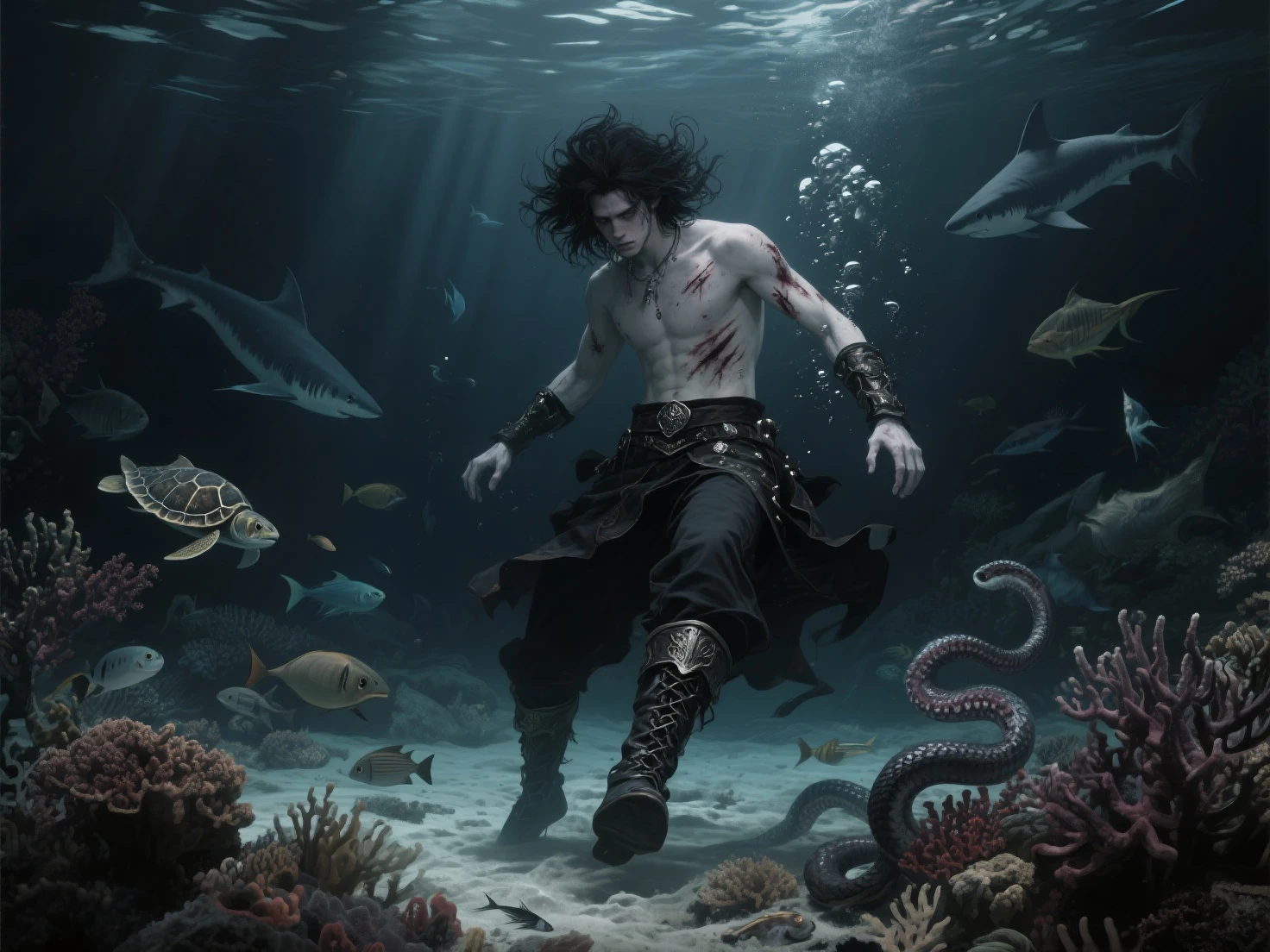 Hades in an ocean of souls