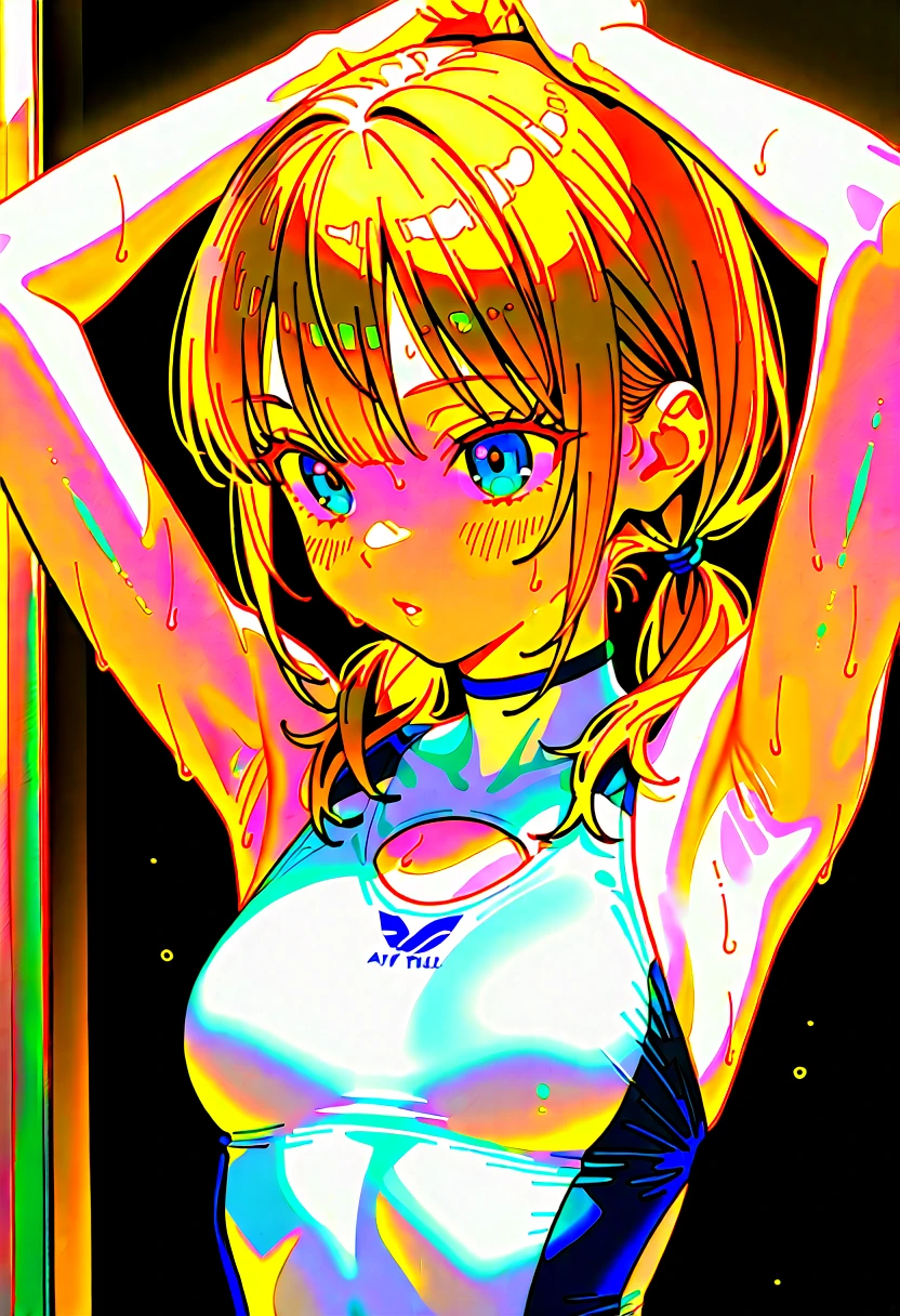 Generiere ein Bild von Misty aus dem Pokemon-Anime, in which she looks seductive and fascinating. Sie ist jetzt Team Rocken mitglied
