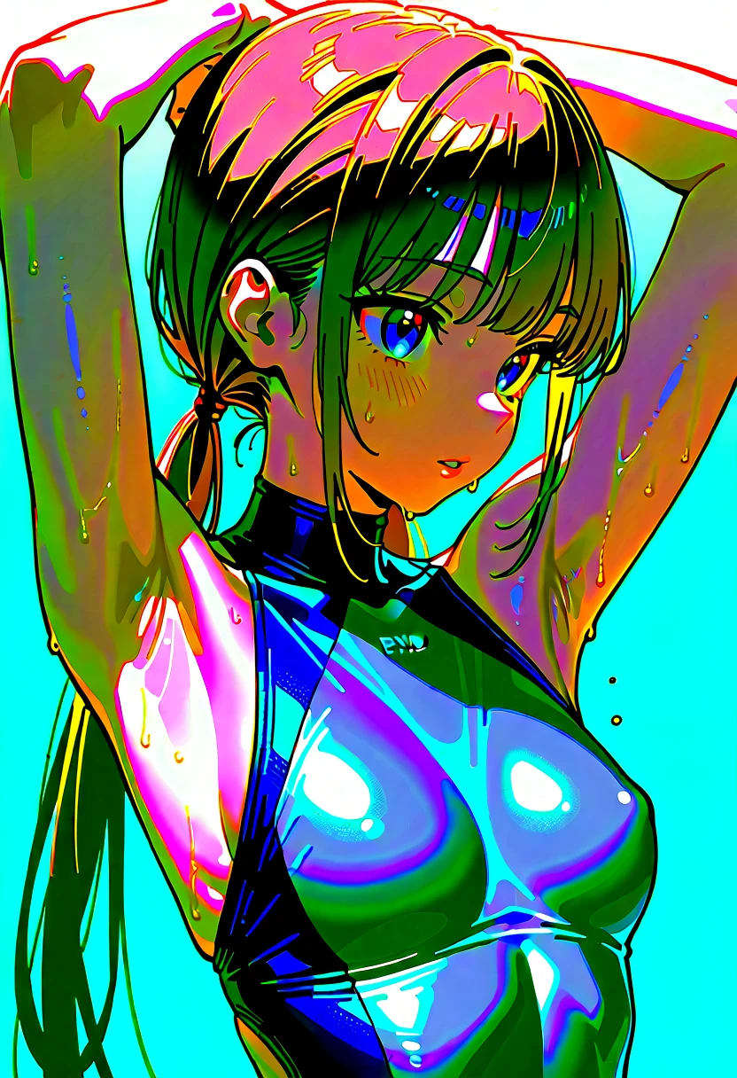 ((vulgar)),japanese girl,Sweaty、super breasts、Thigh emphasis、transparent full body image、thick and fresh lips (Glossy skin 1.7),,((sling bikini)),((Black hair, Very short hair, trimmed bangs),pov,Sexy Posing、(Various poses),(black background))