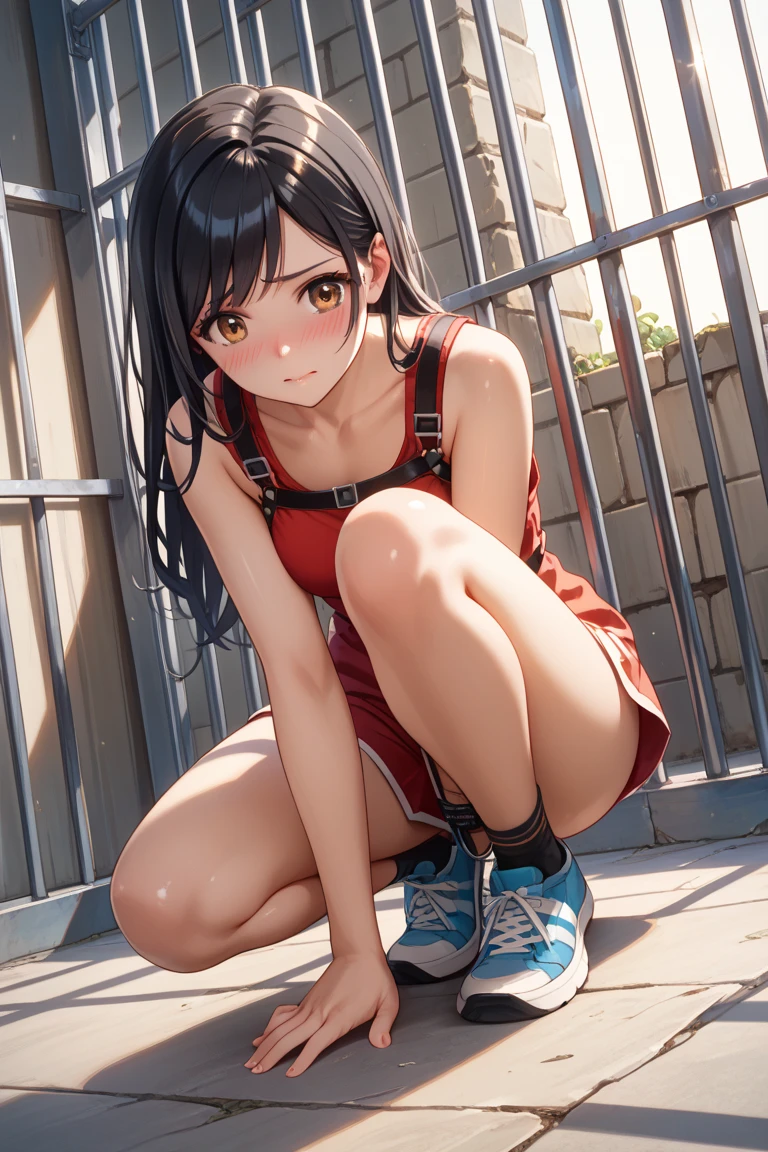open legs, head tilt