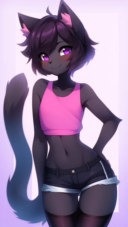 "Vibrant rainbow Fursona with a sport bra and panty, wearing thigh highs, ahegao expression, blushing cheeks, eyes rolled, and saliva effects."
