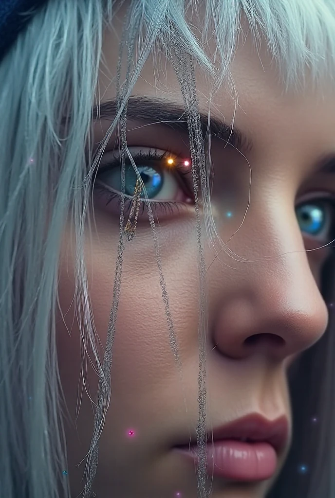 CloseUp Portrait, neon Grey yellow haired black Girl in broken Stromtrooper armor, freckles, Hairbun, No Helmet, neon eyeballs, Galaxy eclypse nebula eyes, Fantasy eyeballs, lost eyes, blind eyes, Jawa space Ship Background, very detailed, qhd, cinematic lightning, Action Pose, dynamic scene, galaxy
(dramatic, gritty, intense:1.4),masterpiece, best quality, 32k uhd, insane details, intricate details, hyperdetailed, hyper quality, high detail, ultra detailed, Masterpiece, photography, realistic landscapes