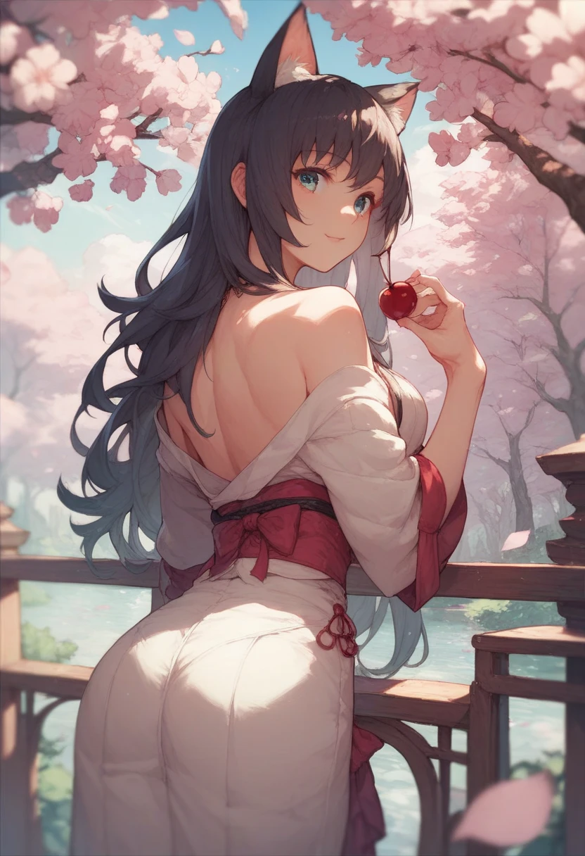 Detailed Background, masterpiece, highest quality, One girl, hakurei reimu, Brown Hair, Hair Tube, Hair Ribbon, Brown eyes, Non-traditional Shrine Maiden, Purple and white tree々A forest full of,  water, Purple Theme, White Theme, Mysterious, Magic,All naked、naked、tits、Beautiful ass、Leg spread、Has bandages on his legs、Angle from below、to close range、look back、looking at the camera、