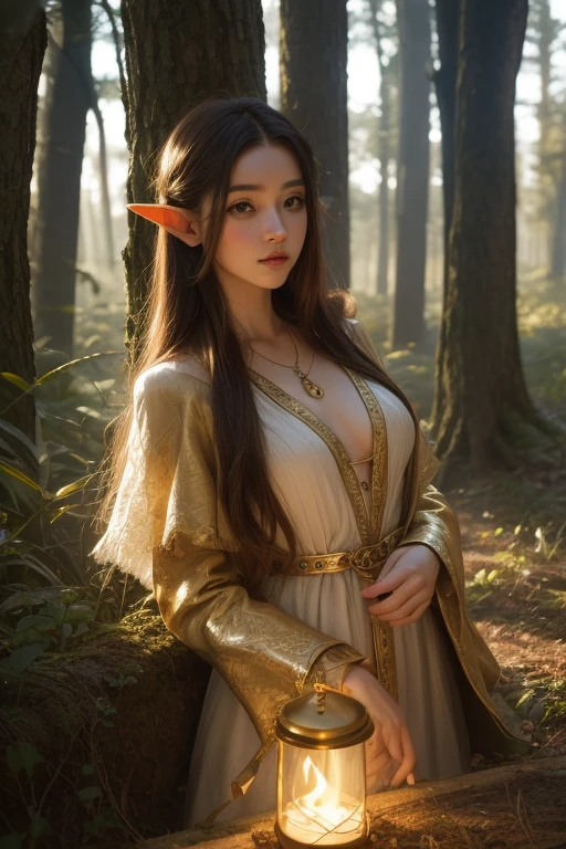 arafed busty woman with long hair (sitting on a tree branch:1.3), beautiful wood elf, very beautiful elven top model, portrait of very beautiful elf, wood elf, beautiful and elegant female elf, of an elden ring elf, fantasy character photo, portrait of a young elf wizard, young half elf wizard, elf girl, female elf, elven character with smirk