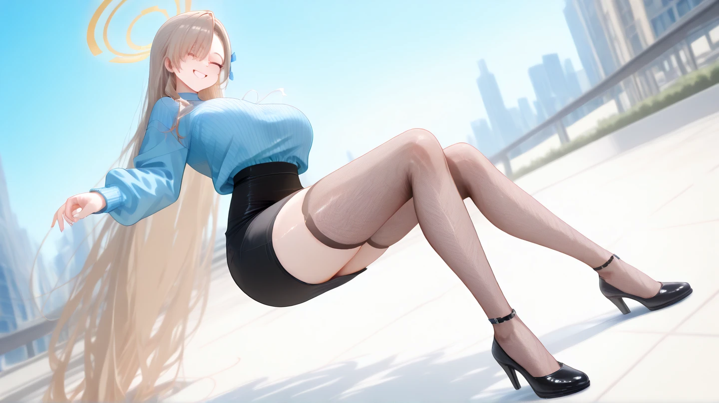 masterpiece, best quality, highres, blue eyes, serena \(pokemon\), 1girl, solo, thighhighs, long hair, hat, jewelry, bracelet, (black thighhighs:1.2), collared shirt, pleated skirt, red skirt, sleeveless, high-waist skirt, sleeveless shirt, eyelashes, pink headwear, black shirt, eyewear on headwear, (full body:1.5), giantess, smile, (from below:2), (thick thighs:1.4), looking down at viewer, upskirt, character_pokemon_serena, gts, (large breasts:1.6), field, (looming:1.3), mature female, high quality, hd quality, masterpiece, photorealistic, stepping, shoe soles, close-up foot, intense angle, :), (Sitting on Building:1.6), very low angle, female pervert, toragao, licking lips, licking own lips, smile, (sitting:2), knee up, GTScity, giantess, city, buildings, perfect hand, black panties, tongue out, :p, closed mouth, grabbing own chest, groping self, groping, nipple outline,