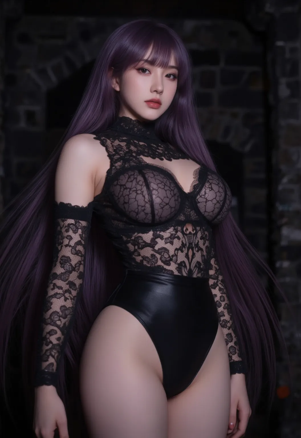 1 girl,standing posture,((halter neck, bare shoulders, pantyhose, bodysuit, see-through,lingerie, fishnets)), outdoor,elegant,nighttime,moonlighe,shiny skin,( huge breasts:1.1), lip gloss,( tattoos:1.3), masterpiece, best quality, realistic ,Rich artistic colors, 8K,soft shadows,Portrait art,solo, elise,