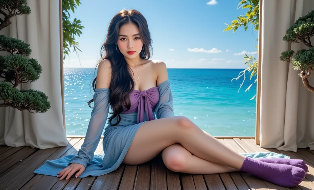 Japanese women, (Underweight), (Highest quality:1.5), (Bright smile:1.3),(Big Breasts:1.3)
apparel store, fun, walk, Long Hair, (dress, Water jade cloth, Blue clothes,), Bright atmosphere, Full Body Shot, Low angle shot