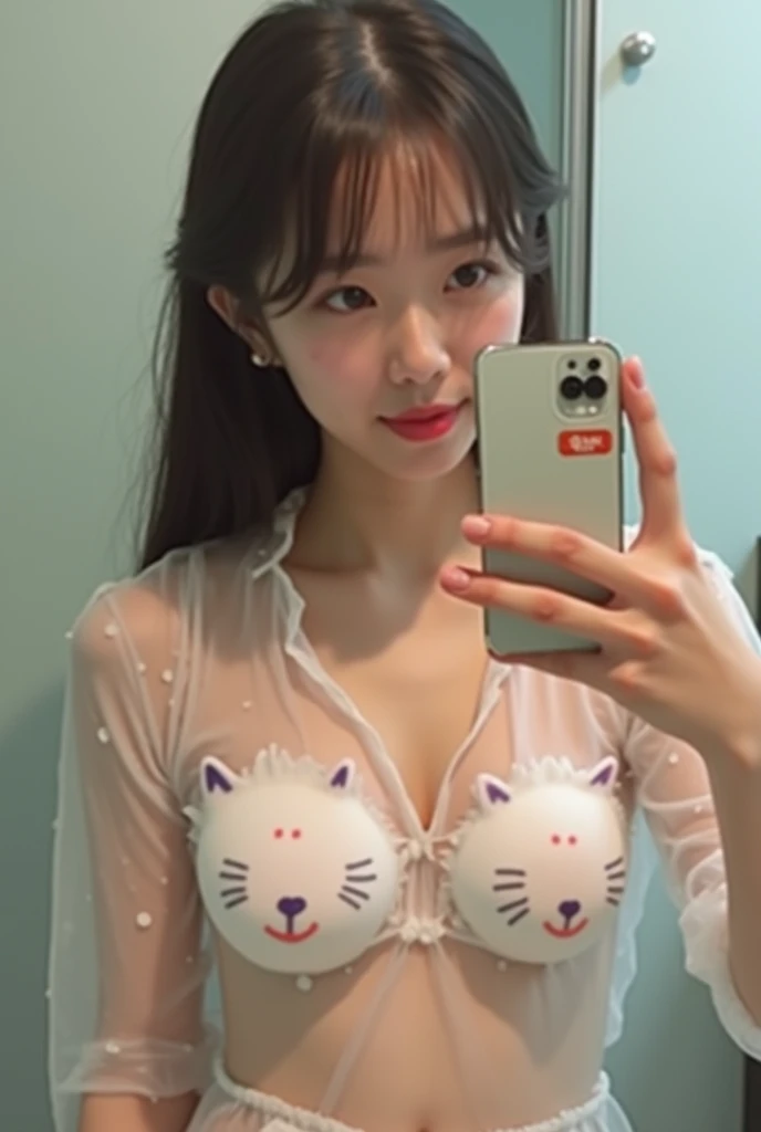 ((masterpiece, best quality)), Delicate face，Snake Woman，Full body painting，Perfect body proportions，Long legs，((Long wavy hair)), ((Half of her hair is white，The other half is cyan，Available in two colors))，beautiful eyes，Fantasy style，White background，transparent，clothing，Lace，Garter, transparent clothing (naked)