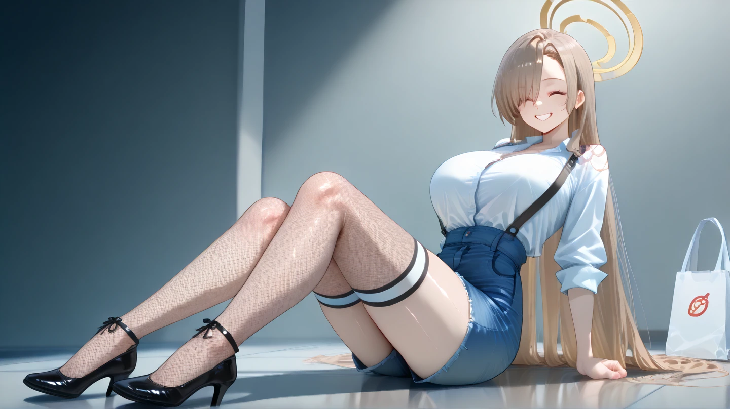 Woman, blonde, big breasts, sitting in a chair,with transparent clothing,open legs