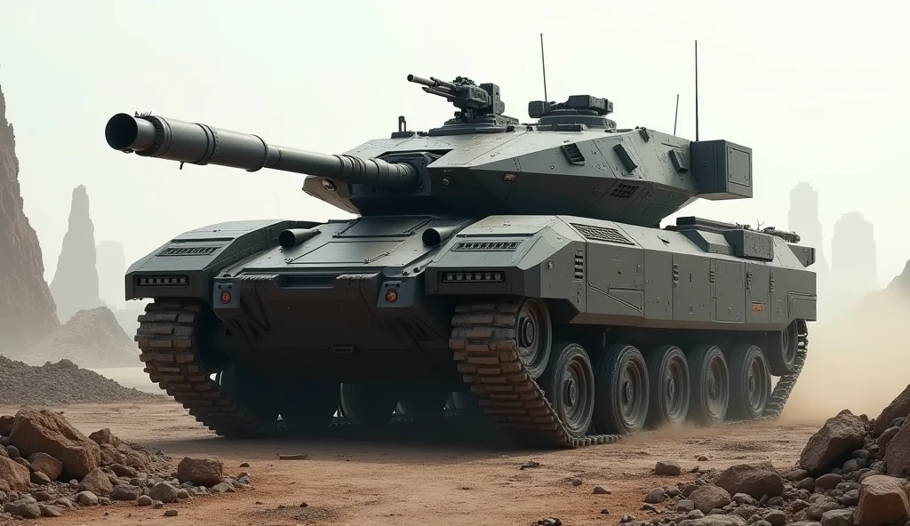 (photorealism:1.2), tank, military futuristic sci-fi tank, advanced tech, anti gravity, anti gravity mibility, heavy armored, heavy laser/canon, light brown cammo painting, 
