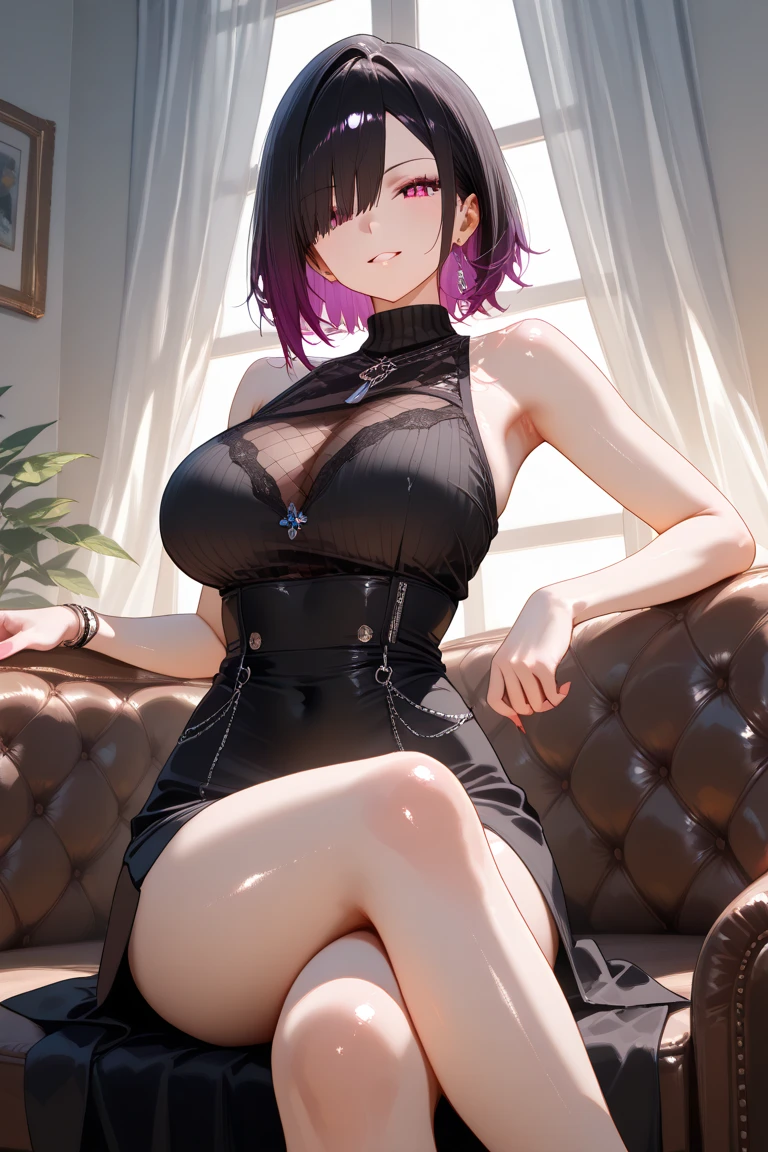 shinobu from demon slayer, hot sexy, nice legs, wearing bra and underwear, nice body. pinned up against a wall