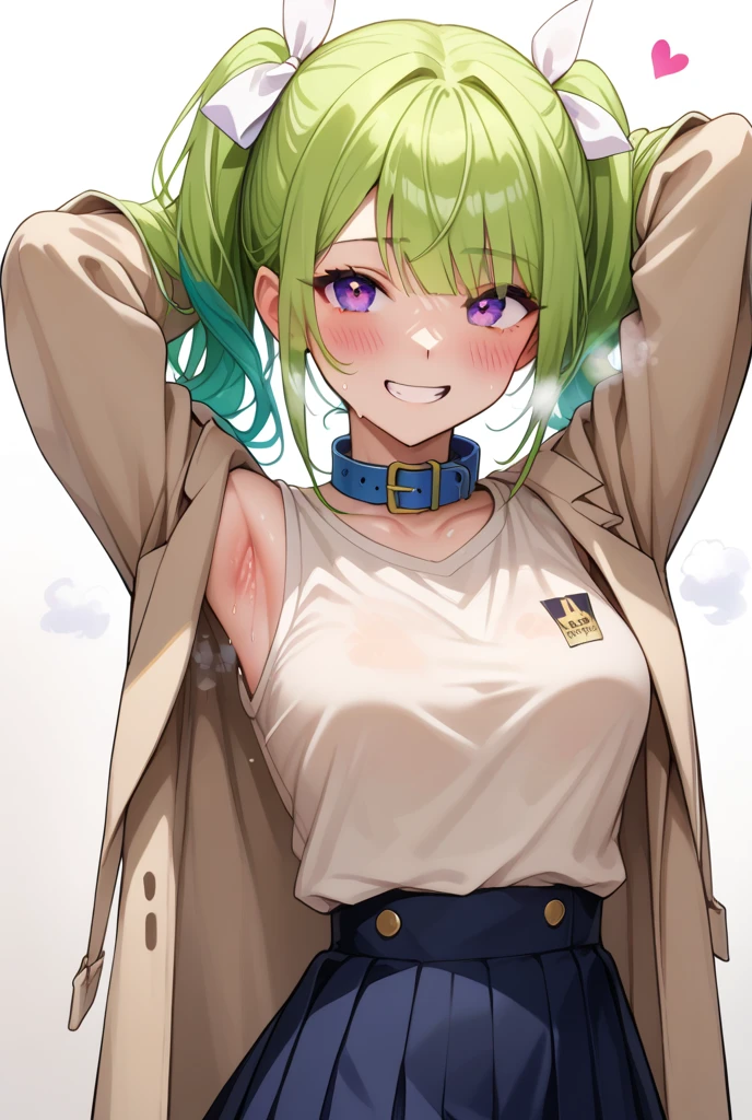 score_9, score_8_up, score_7_up, score_6_up, score_5_up, score_4_up, 1girl, sucrose_(genshin_impact), genshin_impact, green hair, small breasts, collarbone, breasts focus, floox style, \\\\\ jacket,, open clothes, green jacket, green track suit,, sportswear, standing, track jacket, green track pants, track suit, \\\\\ steam, steaming body, sweat, nipple slip, rating_explicit, high resolution, deep breath, blush, shy, embarrassed, head out of frame, grey background, solo,