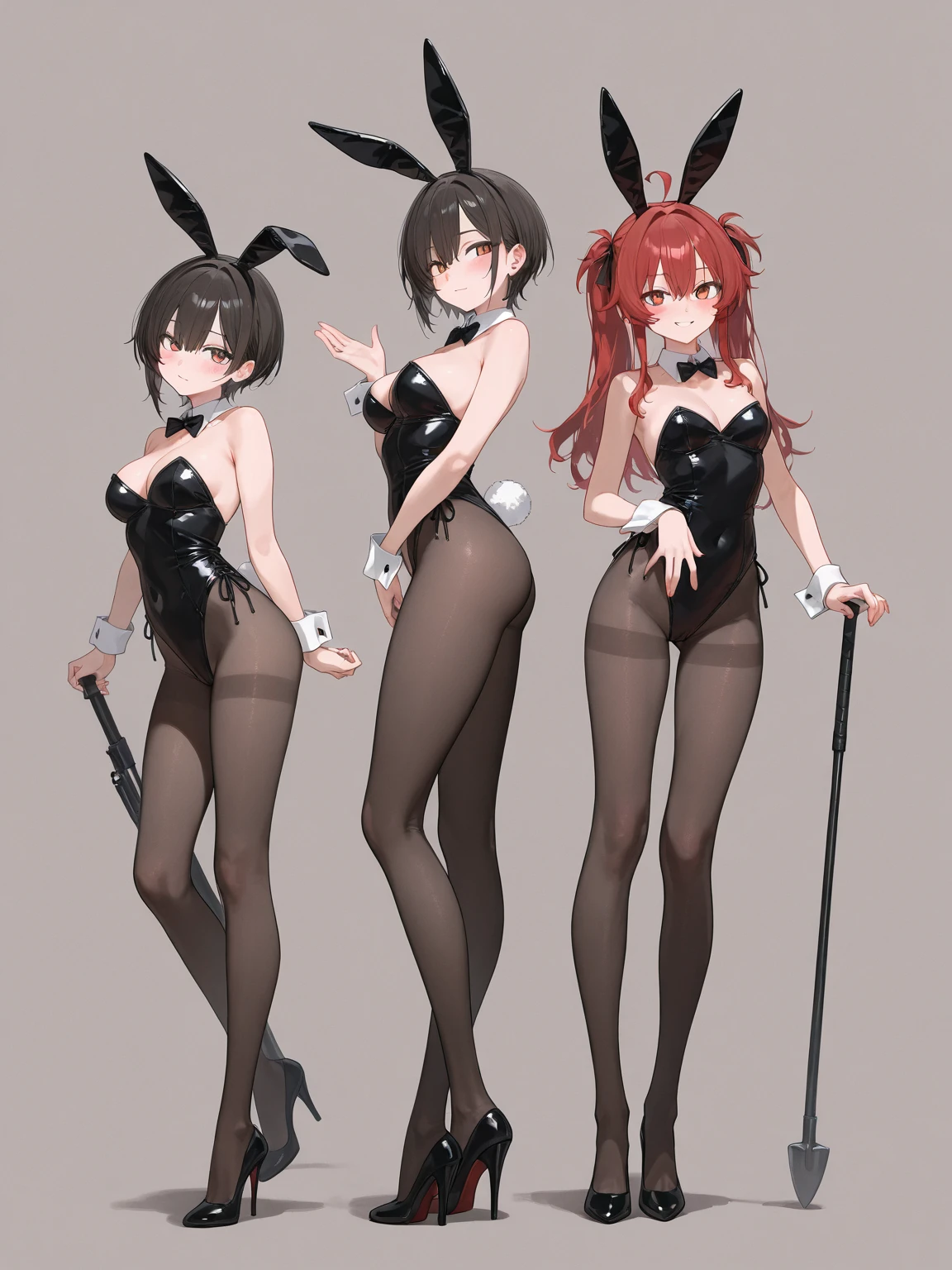 3 girls, variety of hairstyles, high fantasy costume, ((white background)), full body, multiple views, succubus, thong, shrug, leotard, tie,
cow horns,
curled horns,
demon horns,
dragon horns,
giraffe horns,
goat horns
