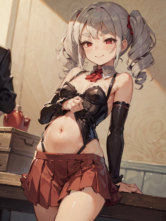 (((Masterpiece))),(((Super Detail))),(((in 8K))),(((best composition))),(((Rim lighting,Fireglow effect,deep shadow))),solo),Beautiful fingers,Detailed finger features,(Detailed hair features:1.7),(random Dynamic and sexy bending pose:1.3),((18yo)), (chubbily:0.6), light bronde hair, standing one leg, rise another leg, shirtless, cute bra, on the kitchen, (with sparkling eyes and a contagious smile), (black panties:1.0), (from above:1.0), (little raise one leg degrees:1.0), (standing on another leg:1.0) ,cute Cloth ,cute underwear ,real skin ,little erect breasts ,little and cute Raised crotch ,small breasts ,Red lips ,Tsurime ,Bangs ,Hairs between eyes ,Asymmetrical bangs ,Long bangs ,Voluptuous beauty milf ,Gallant eyebrows ,Attractive mature ,Pointy Nips ,Giant nips ,Pointy breasts ,The woman is 24 yo ,Skin dripping with sweat ,medium breastsBreath steam ,Gleaming skin ,abs ,Skinny ,Tall head ,Blonde hair, Red eyes ,Red Choker ,High heels ,Pin heels ,Long hair ,medium tits ,Small head ,blue eyes ,Smaller iris ,Dark pink hairline ,Pink at the tips of hair ,Lofty (high) nose ,Muscular arms ,Slender arms ,beautiful arm ,beautiful legs ,Muscular legs ,Very thin waist ,Long torso ,Plump thighs (Like those of a Japanese woman) ,Bewitching look ,Broad shoulders ,Height: 187 cm ,Hips are 147cm ,Bust is 100 cm ,8 head fashion figure ,off-shoulder dress, sweater dress, off-shoulder sweater, black sweater suit ,Shiny stockings ,Garter belt ,High-leg shirt ,Wedgie ,Cool expression ,Thin ankle ,Slender and smartly shaped woman ,Muscular shins ,Japanese sword ,Drawing a Japanese sword ,Bushy eyelashes ,Eyeshadow ,Clavicle ,Sternocleidomastoid muscle, on the kitchen