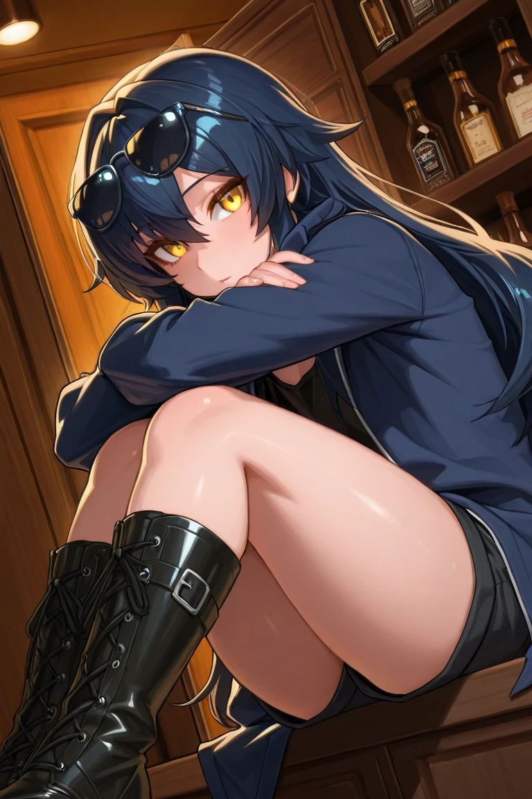 blue eyes,blue hair,,elf,pointy ears,, long hair,eager pet pose