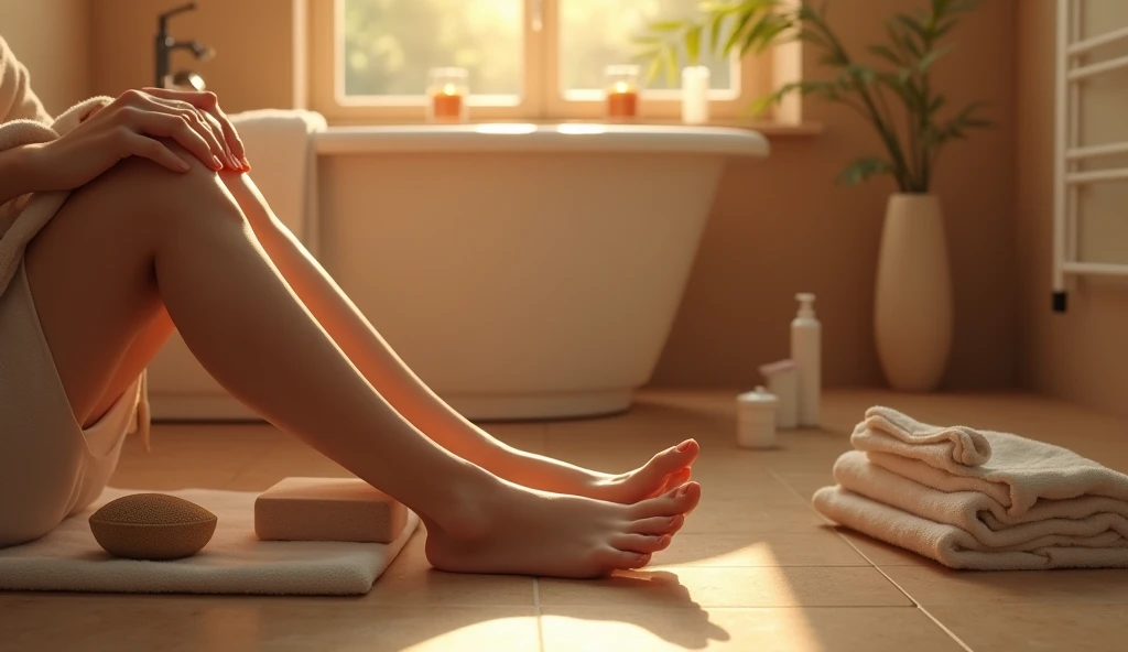 Pieds réaliste dans la douche