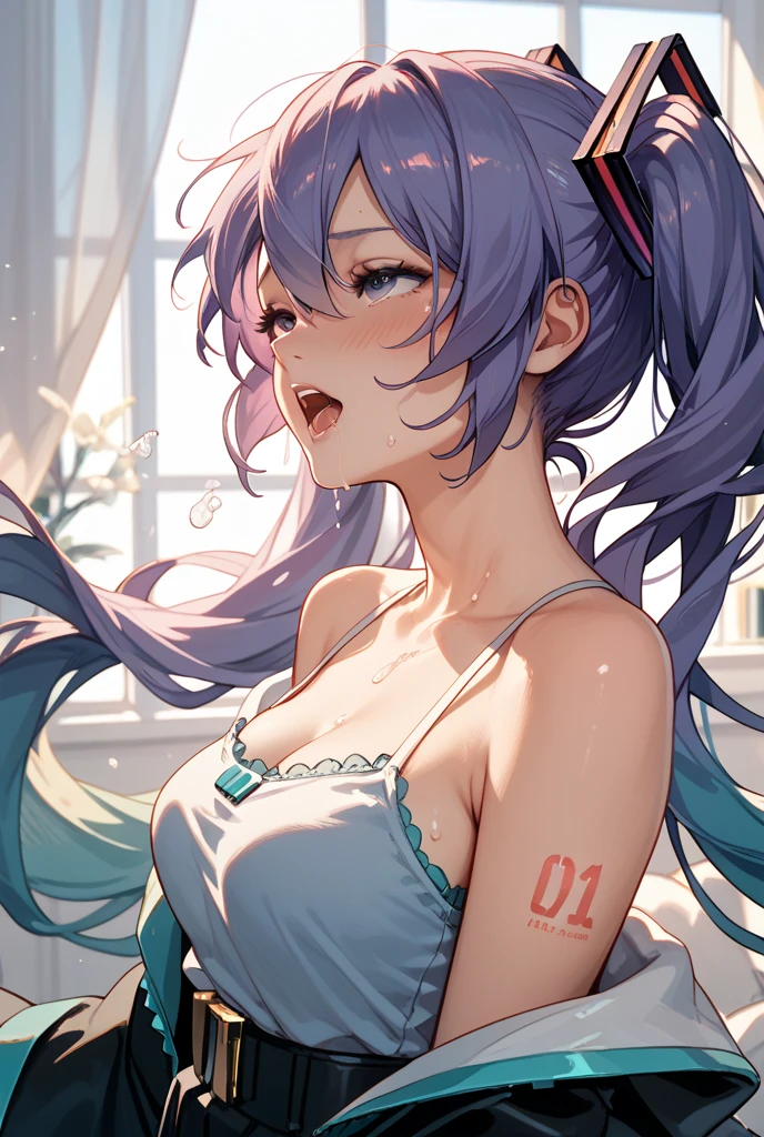 (anime style),masterpiece, best quality, extremely detailed,tanned skin,12yo 2gal,dark skin Beautiful body,bouncing_breasts,BREAK,multicolored dark Purple hair,little side ponytail,short hair with long locks,BREAK,red eyes,naughty smile,shy,eyes half open,thick eyebrow,smug,open mouth,eyes widen,sensual face,smile face,detailed lips,False eyelashes,BREAK,cotton red big ribbon,BREAK, blackow camisole dress,midriff baring outfit,frilled clothing,bridal gown,lmicroskirt,break,head tilt,coquettish pose