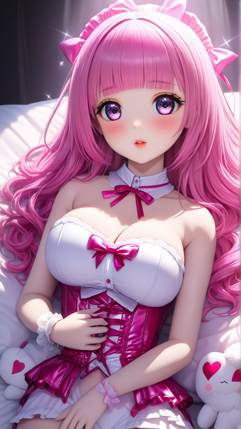 absurdo、ultra detallado、 obra maestra、de primera calidad、ROMPER、arte oficial、(Beautifully aesthetic:1.2)、(pintura de acuarela:ondulado)、ROMPER、Beautiful devilish girl、una chica de belleza、(kawaii:⒈3)、sixteen years、ROMPER、cabello colorido、chapoteo,(((peinado de dos colas)))、(Cabello mezclado con rosa y plata.:1.2)、(Fractal art 1.3)、ROMPER、oreja de gato、un sexy、ROMPER、zapato、humano - en forma、ROMPER、un bikini blanco、ROMPER、ojos azules、ROMPER、de un lado、Mira a los espectadores、ROMPER、Apuestas de peluche、ROMPER、timidez、Strain、rubor rojo、ROMPER、huecograbado showa、ROMPER、estilo ideal,(bright pink lingerie),Perla blanca, tetas grandes, soltar las tetas
