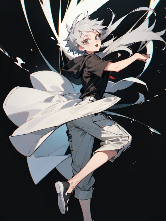 1 boy, white hair, anime style, soft --auto