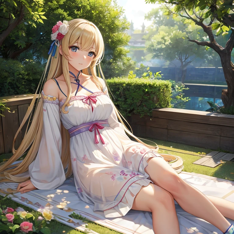 masterpiece、highest quality、High resolution、High-quality images、8k, 1 female、Skin Radiance、Texture of skin and clothing、Expression of fine eyes、shiny light brown hair,Girl with long braided hair, 頭のflower冠 , Manga inspired by Lee Jong-suk, Trending on deviantart, realism, detailed manga style, Manga art style, Perfect Line Drawing, Beautiful line art, digital manga art girl, K-POPアイドル, Beautiful Blue Eyes, Fuller lips, Gorgeous face with attention to detail, (cute笑顔), charm, Innocent, Side view, (Perfectly detailed face), (Beautiful Hands) Photorealistic images, Written boundary depth, Princess Hairstyles, autumn leaves, Romanticism, (髪の毛のflower冠), (fashionable), Fair skin, ((flower畑の背景)), (Full Shot Shot),(Whole body 1.4),cute,Front shot,(((Panty Shot))).White knitted off-the-shoulder,itting with legs apart,((White panties)),With a skirt on,((knee up)),Perfect hands,Perfect legs,flower