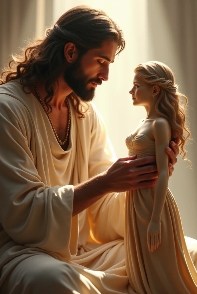 Children's story style, jesus cristo, chorando, triste, hugging a man imprisoned in jail, 8k, UHD