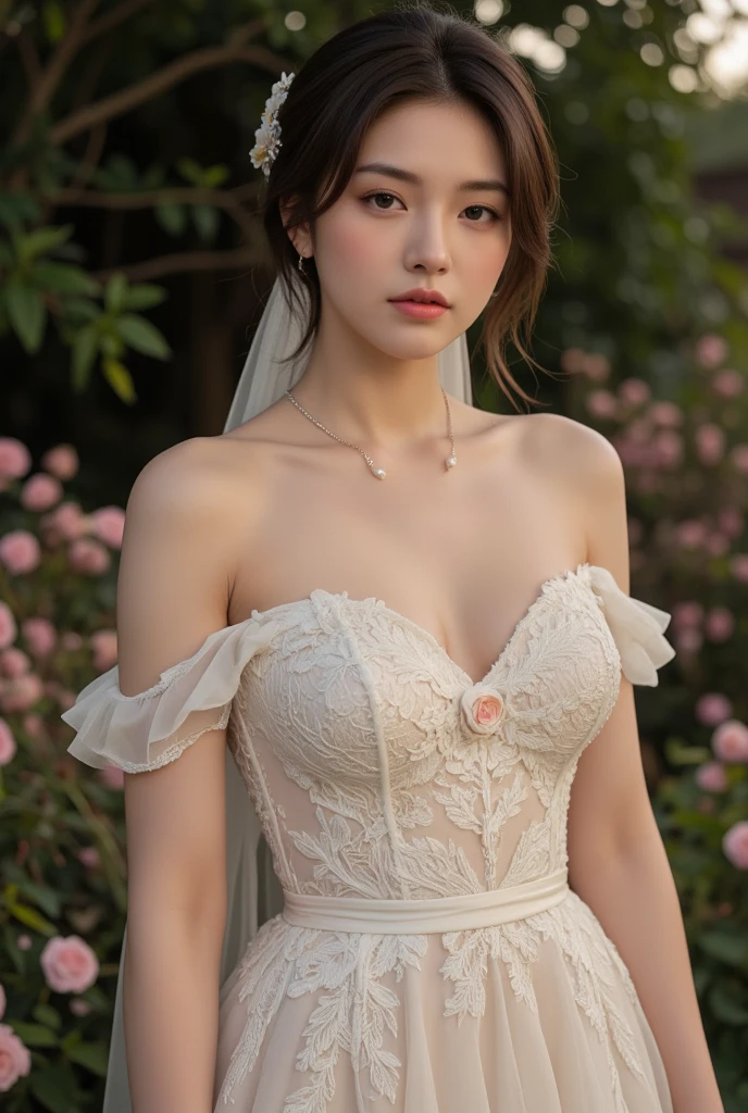 lovely woman of Algerian origin in dress with blue eye shape who is very attractive realistic of real life