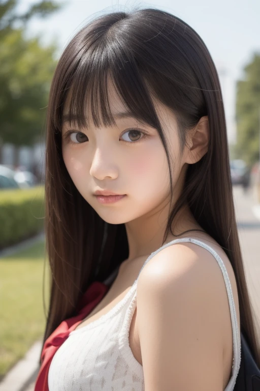 (((best image quality、highest quality、At 32K、ticker、RAW photo、very clear image、very clear image quality、pieces fly, highest quality: 1.4、,dream,the soul shines、Super detailed, figure, close up of breasts, looks slutty, )))、table top, 1 girl, 21 years old, RAW photo, professional photography, portrait, soft light, professional lighting, alone, 笑face, close, face, close, cute, girly, goddess, delicate girl, Neat beauty, Digital single-lens reflex camera, avert your eyes, Frank, Sophisticated, film grain, (目とfaceの詳細:1.0), Medium hair swaying in the wind, bangs, silk blouse、(((Cuddle a puppy、笑face)))