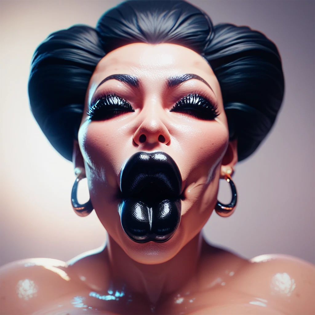 extremely detailed, high quality, realistic, photorealistic, 8k, masterpiece, full body, glowing dark skin, ebony girl, ssbbw extreme obese, extreme fat, mouth full of cum, short black hair, shaved hair, beautiful face, huge eyelashes, , unrealistic huge lips, extremely big lips, black lipstick, sweaty, cum on body everywhere, jerking on two huge and thick veiny white cock, cumshot, cum on face, pleased face, open mouth, hyper big plastic mouth, extreme bimbo face, heavy makeup, cumshot, drooling, saliva, squirt, Large plump Bimbo lips, ahageo, tongue out