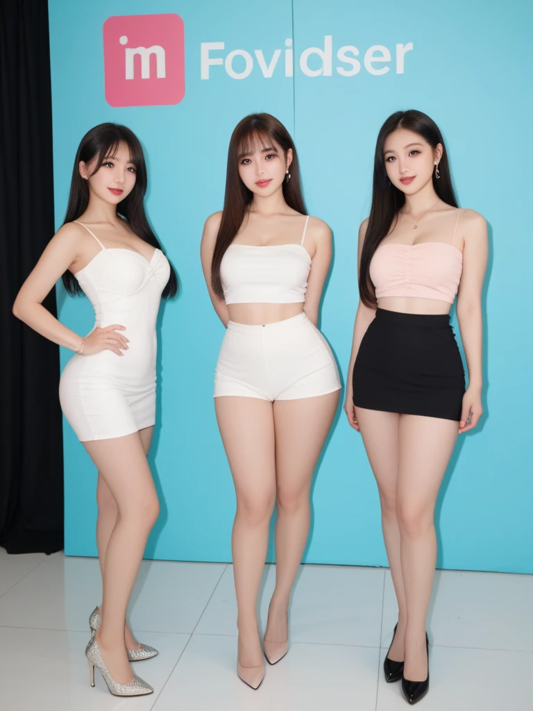 Original:1.2),(Reality:1.4),A group of girls stood side by side,Beautiful and delicate girl,The eyes and face are very detailed,The eyes are beautiful,one piece underwear,Slender figure,Suitable for athletic bodies, 18 years old,The chest is huge,mellow,((dynamic poses)),(camel toe),(half turtle),leather shoes,The absolutely loyal secretary,absolute obedience,温顺obedient,obedient