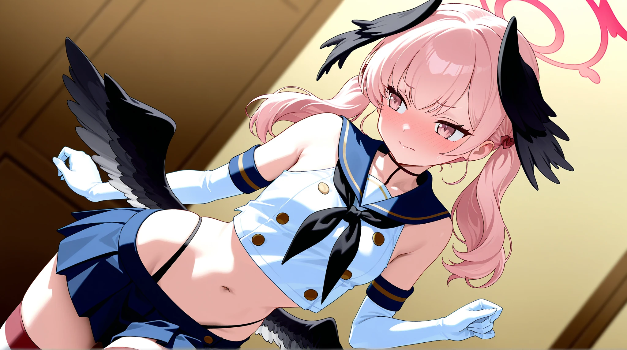 BREAK Perfect Anatomy、Highest quality、(cute:1.1)、(cute)、(High resolution:1.2)、Unbelievably absurd:1.3、Incredible illustrations、(cuteイラスト:1.2)、nsfw,(Beautiful background、Late Night、Bedroom、Red Curtain)、1gial(Pink hair、Wavy Hair、fucked silly、(child,a girl, dwarf, height 1.3meters, 30kg,,10-year-old,)(school uniform,White Silk Sexy Lingerie、garter belt)(、)( Sex preparation:1.2),pussy juice:1.2,Preparing ,,shackles,restrained、chain、gagged) Against the wall、Hands above head,rape(cinematic angle)