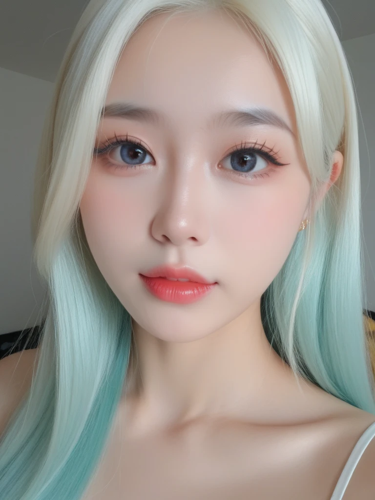 Ultra detail, high resolution, Ultra detailed, Best quality, Amazing, Top quality,Unified 8K wallpapers, Cinematic lighting, Cute girl portrait photo, looking at the camera, solo, 1girl, portrait photo, mature, happy, pastel color, blue long hair girl, light blue hair, fantasy, dreamy, snowy, beautiful big blue eyes, rosy lips, cute nose, detailed, ultra sharp, high quality, best lighting, masterpiece, perfect photograph, relaxed, Safe for work, SFW image