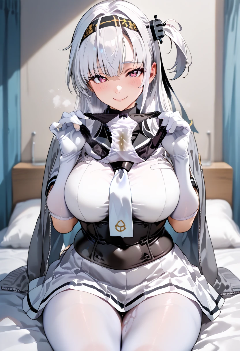 Relena peace crafts, masterpiece, best quality, detailed face, detailed eyes, highlights, large_breasts, relena military uniform, bra, crown, coiled hair, hairpin ((sweat rinse, bite a condom filled with white liquid, hold a condom filled with white liquid, thirty condoms filled with white liquid hang on the chest and leg strap) ((sweaty flushing, sitting, biting with a liquid condom, holding a condom, thirty condoms hanging on the chest after use, Sixty condoms after use))