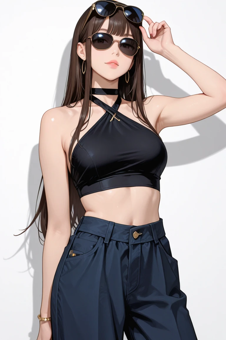 (anime, solo 1 mujer), hiper detalles, todo el cuerpo espalda vista lejana, Sohara 3D Render Mitsuki is a 20-year-old anime woman with brown hair tied back with a red ribbon. Sus ojos son del mismo color que su cabello, (Ella lleva una camiseta blanca ajustada de micro tubo desabrochada), desvestida si acaso (mini tanga medio puesta), mini Lycra azul claro ajustado, Sus medidas son: Altura: 158 cm, Peso: 49 kg 92 59 90. Dynamic back posture, cara coqueta, arte, Japanese-style wall background ,,Megumin, kono subarashii sekai ni shukufuku wo!,pandballgt, 1girl, ojos negros, cabello negro, pelo corto, orange neckerchief, pants, guantes sin dedos, camisa roja, Recortar arriba, girl woman
