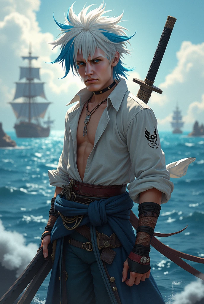 Meu personagem ele teria cabelo curto, in shades of blue and thrown back kind of like Itadori's hair when Sukuna takes over, He'd have a very carefree face like he didn't care much about things, olhos vermelhos carmesim, and a physically strong one on account of his heavenly restraint, and he carries a curse with him that can be kept small items like weapons and and.t.c