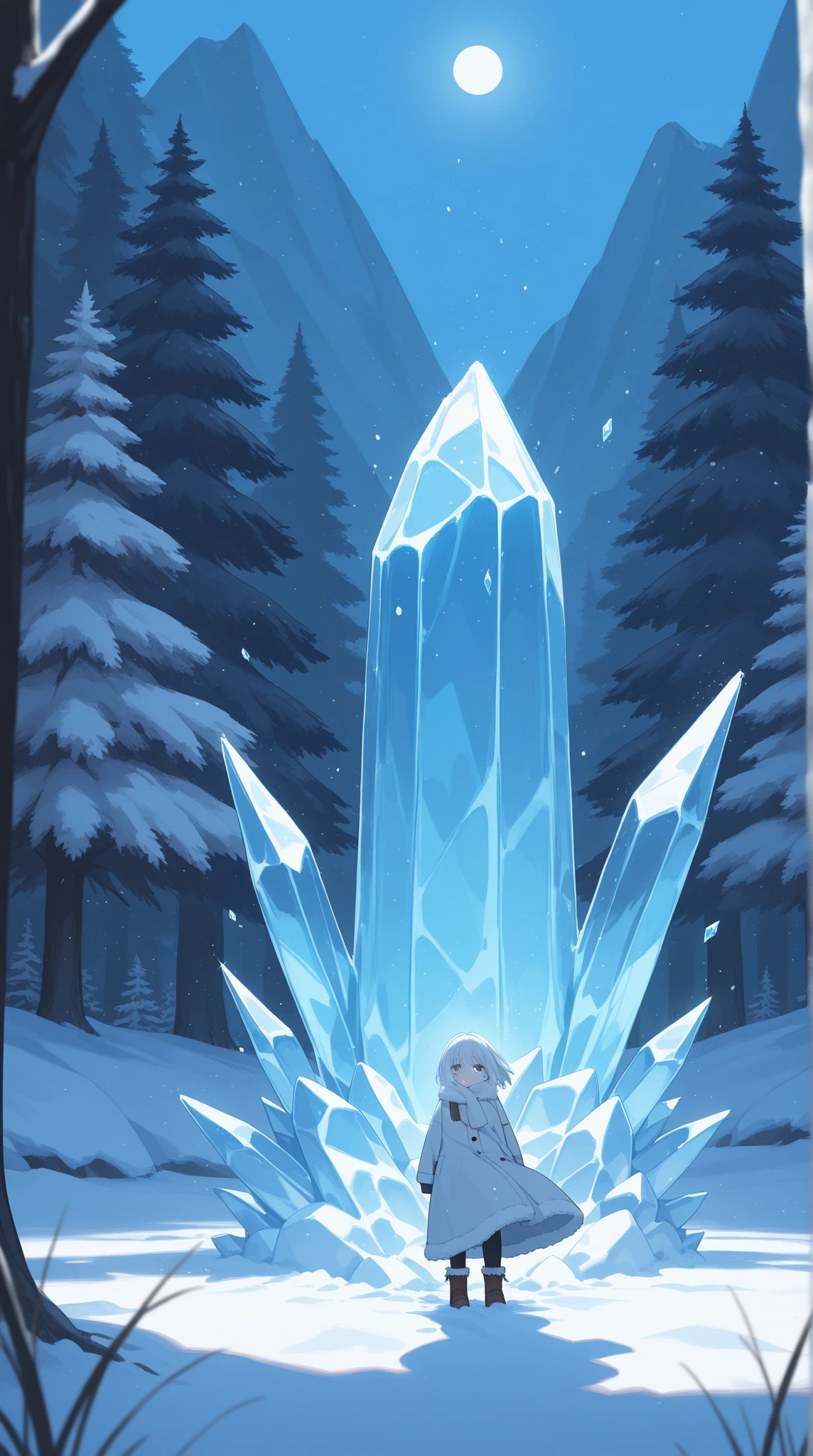 A demon that is made out of a blue popsicle. It is an icy creature whose tongue is blue as well. The horns are the sticks of the popsicle.  It must be up on a old and misty altar. 
