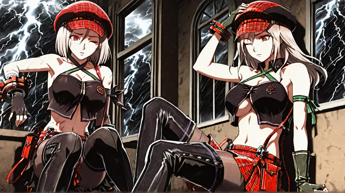 There are two women in underwear and a cowboy in town., videogame screenshot>, posing for a fight intricate, Screenshots of PS 3, SFW version, bottom shot, asuka suit under clothes!, Game screen is hot, videogame screenshot, tranding on pxiv, pc screenshot, high quality screenshot, Kunoichi, 2b, 2 b, Yakuza 4