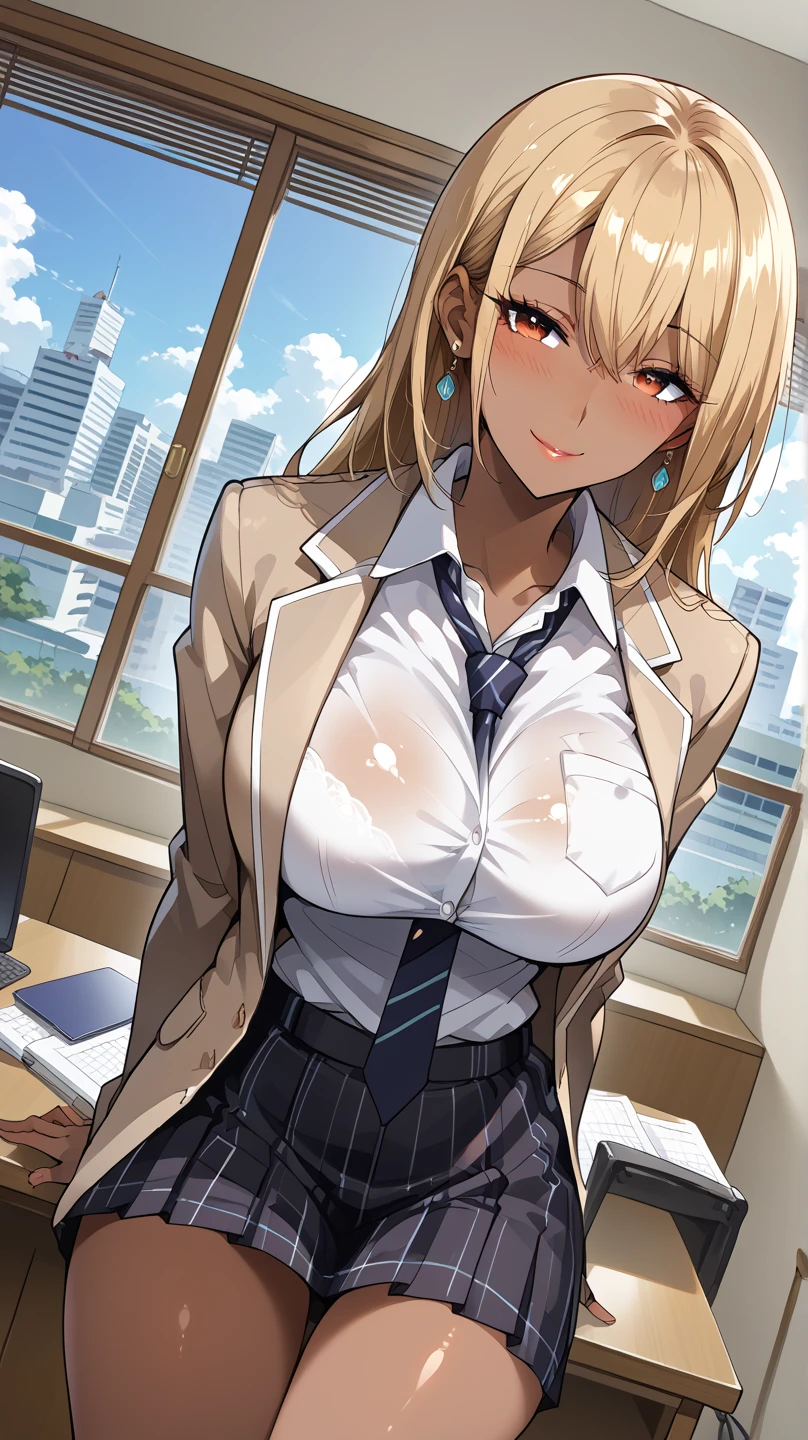 (1woman), Beautiful, Amazing face and eyes, makeup, (extremely detailed beautiful face), seducting smile, (Best Quality:1.4), (Ultra-detailed), (extremely detailed CG unified 8k wallpaper), Highly detailed, raw photos, Professional Photography, (Business Suit, Mini skirt:1.2), (Business shirt with wide open chest), (Spread legs), (view from below)