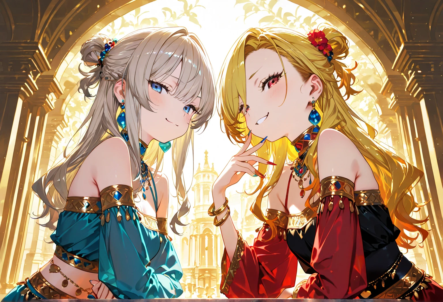 (masterpiece), highest quality, girl, alone, (trench jack)、kilt skirt、
a extremely delicate and beautiful girl, perfect details, super detailed illustrations, Close-up of girl, girls front, close up shot, head tilt, handsome figure, very long hair, bangs, eyes visible through hair, ruby red hair, beautiful hair, Happy, delicate eyelashes,((( red and gold eyes))), with golden ornaments, golden hair ornament, earrings, wallpaper 8k CG, hyper quality, very detailed,nature, flower、{{{{small breasts}}}}、highlight, big breasts