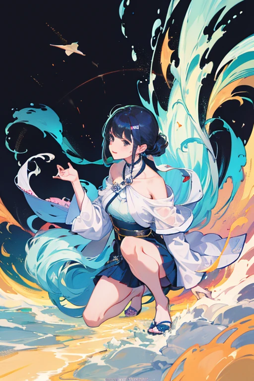 masterpiece, highest quality, 1 girl, Are standing, looking at the viewer, side lock, ponytail, black hair, blue eyes, closed mouth, white background, (Urgent 1:0.7) ,black hair、,naked, 光沢のあるnipple、(masterpiece),(highest quality:1.0), (ultra high resolution:1.0), Detail view, 8k, anime, masterpiece, brown eyes、nipple、provocative look red wavy hair very big breasts Fair skin highly detailed chest very fine eyes beautiful starry sky、grassland、,grasslandの背景、blue sky、show off your chest、spread your legs、saliva'enchanting smile,Ahegao, Sweat, roll your eyes,swaying chest,