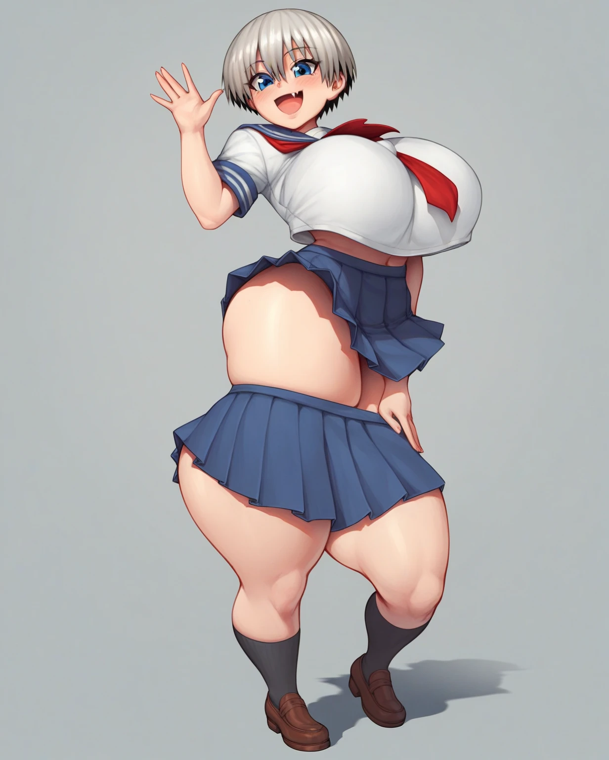 beautiful, chubby, (very short hair), (pudgy face), (naughty), ((high school students!), (handsome), thick, overweight, beefy, (nipples), (cute), (little brat), (naughty brat), (へそ), ぽっちゃりした体, big belly, 汗ばんだ体, (臭そうな体), (school uniform)