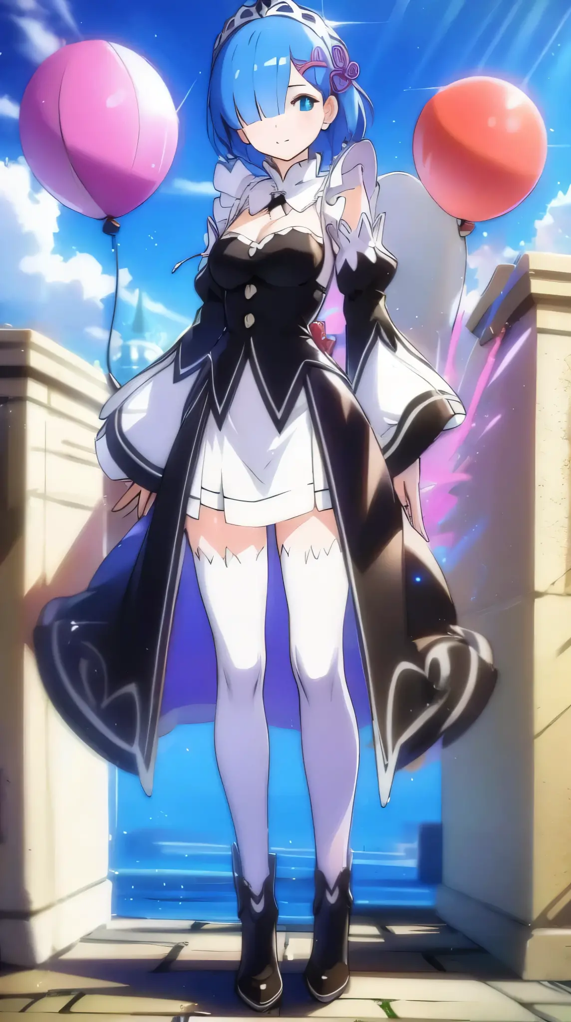 ((Highest quality,4K,High resolution,masterpiece:1.2)),((Character Concept Art)), 1 female, Improve her overall look. ((Exquisite detail)), Very finely crafted fingers(((10 fingers))), (Standing still with confidence), (Full-body showcase), (Show your whole body), (((Sky Background))),Jacket, Tight Skirt