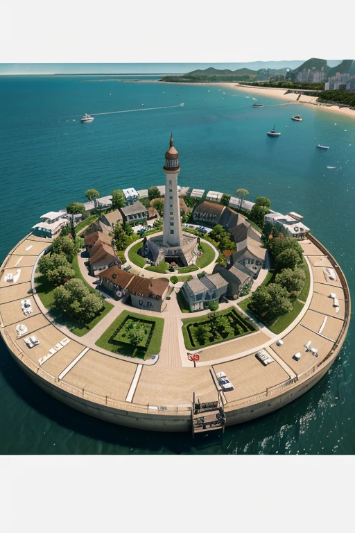 A fantasy seaside village painting in Kawacy style, rendered in cinema4d, globular, Accurate nautical details, Creative character design, Whimsical cartoon style, 32k Ultra HD--ar 2:1